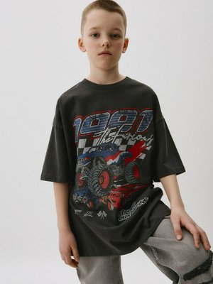 Футболка оверсайз с принтом детская, темно-серый, арт. N/A
