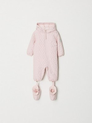 Стеганый комбинезон с капюшоном для малышей, розовый, арт. БН001