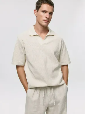 Вязаное поло с коротким рукавом, арт. 15061