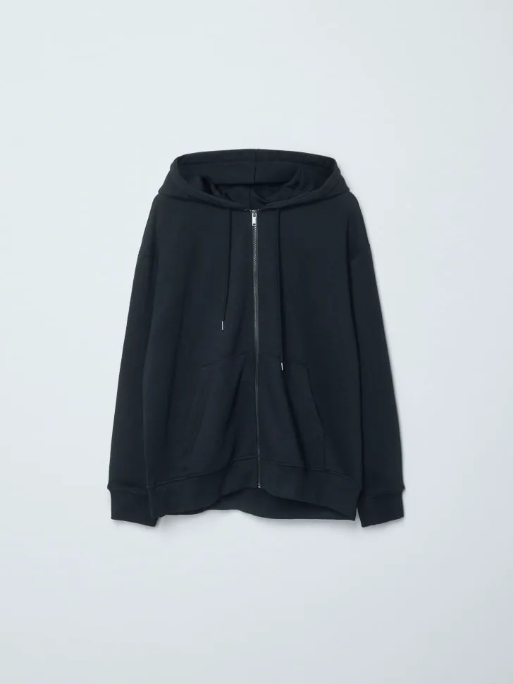 Толстовка из футера на молнии, черный, арт. 15091