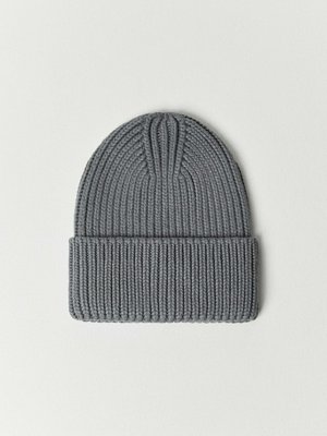 Шапка-бини в рубчик, серый, арт. Не указан