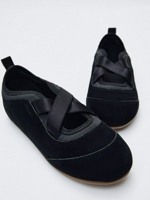 Балетки в спортивном стиле, черный, арт. ART001