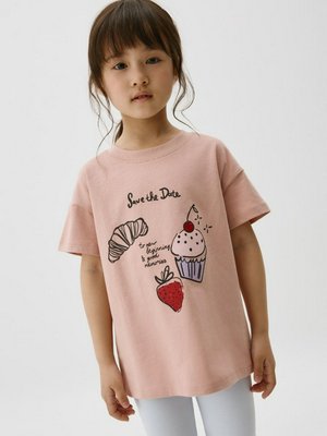Футболка с принтом для девочек, розовый, арт. N/A