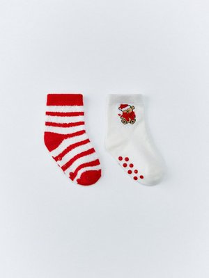 Набор из 2 пар новогодних носков для малышей, арт. 15191