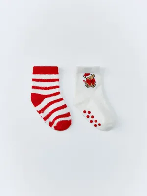 Набор из 2 пар новогодних носков для малышей, арт. 15191