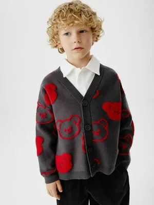 Вязаный кардиган с принтом, арт. 15193