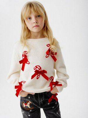 Вязаный джемпер с бантиками, арт. 15194