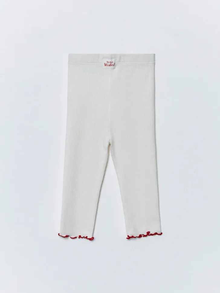 Трикотажные брюки в рубчик, белый, арт. 15197