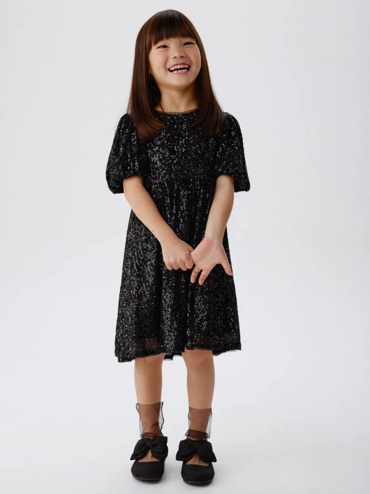 Платье с пайетками, черный, арт. 15198