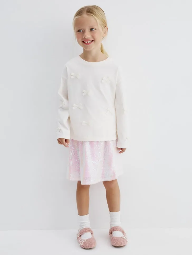 Юбка с пайетками, розовый, арт. 15199