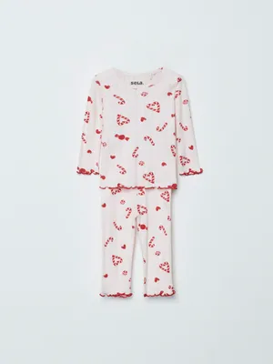 Новогодняя пижама с принтом для малышей, арт. 15200