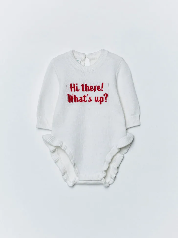 Джемпер-боди с вышивкой для малышей, белый, арт. 15208