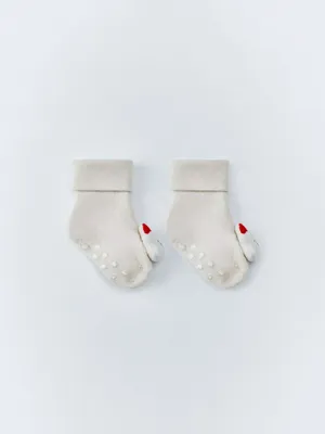 Гольфы с аппликацией для малышей, бежевый, арт. 15210