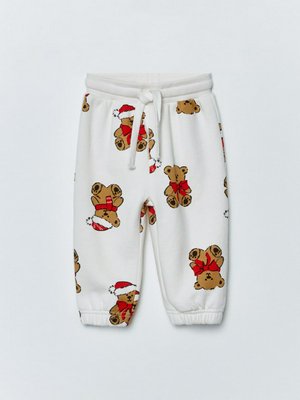 Джоггеры из футера с начесом для малышей, арт. 15226