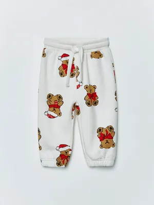 Джоггеры из футера с начесом для малышей, арт. 15226