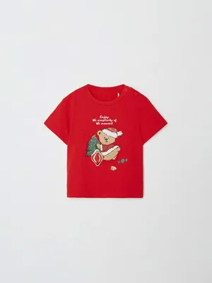 Футболка с новогодним принтом для малышей, арт. 15234