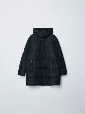 Утепленное стеганое пальто с капюшоном, арт. 15235