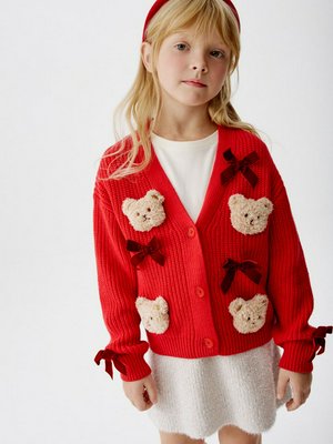 Вязаный кардиган с бантиками для девочек, арт. 15238