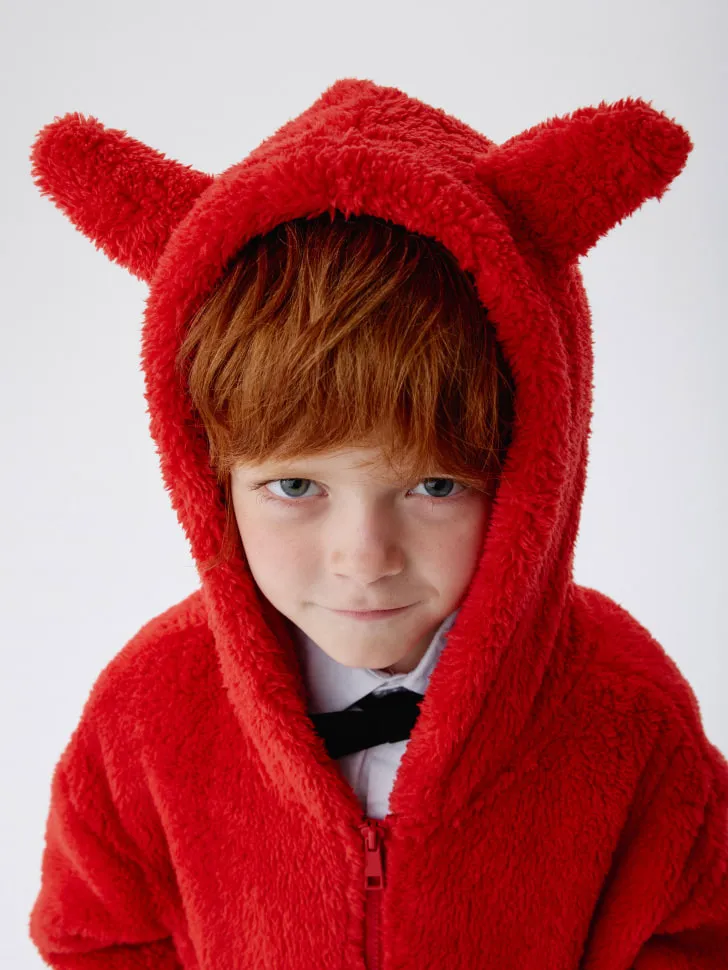 Плюшевая толстовка для мальчиков, красный, арт. 15244
