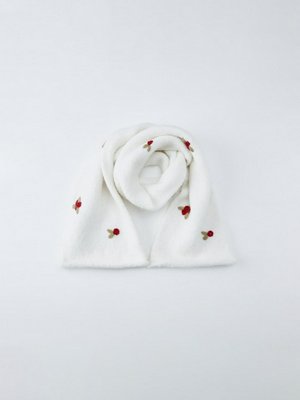 Двойной шарф с вышивкой с содержанием шерсти, арт. 15259