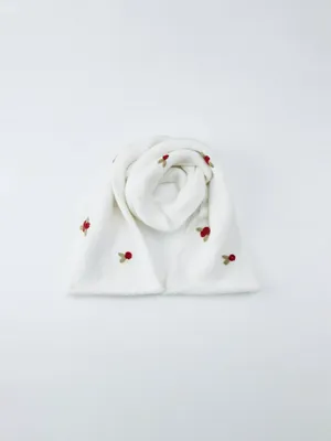 Двойной шарф с вышивкой с содержанием шерсти, арт. 15259