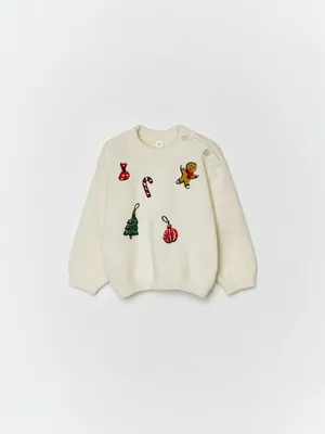 Новогодний джемпер с вышивкой для малышей, арт. 15265