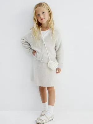 Вязаная юбка с люрексом, серый, арт. 15273