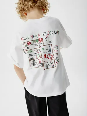 Футболка оверсайз с новогодним принтом, арт. 15274