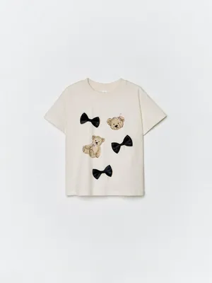 Футболка оверсайз с принтом и аппликацией, арт. 15282