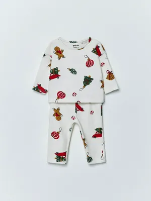 Трикотажная пижама с принтом, арт. 15283