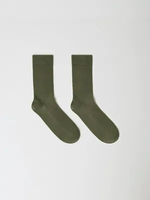 Высокие носки в рубчик, хаки, арт. ART2304