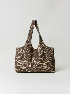 Сумка-шоппер с анималистичным принтом, коричневый, бежевый, арт. Не указан