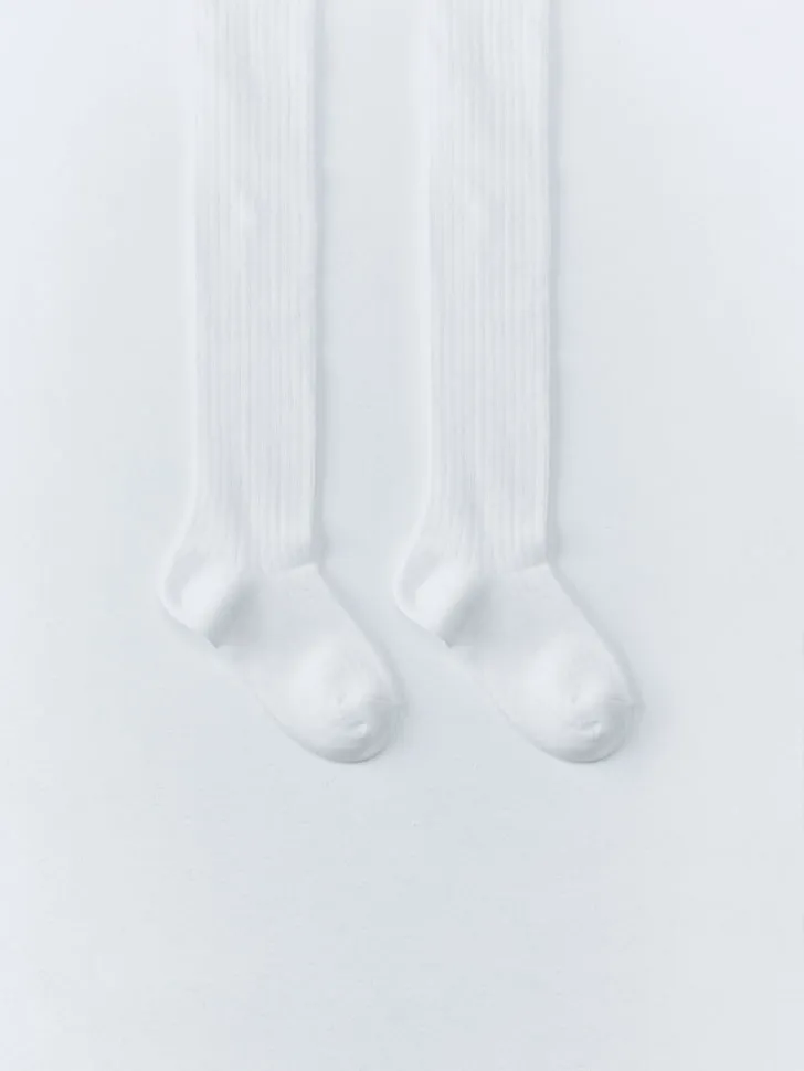 Трикотажные колготки с бантиками для девочек, белый, арт. 15382