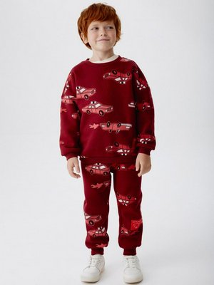 Джоггеры с новогодним принтом, бордовый, арт. 000