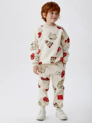 Джоггеры с новогодним принтом, арт. 15388