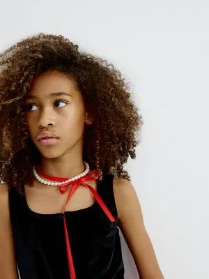 Колье-чокер с бусинами и бантом, арт. 15399