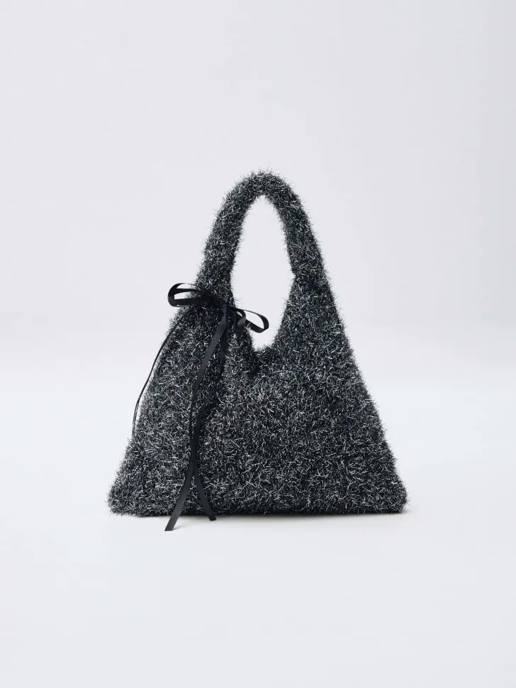 Пушистая сумка для девочек, серый, арт. 15403