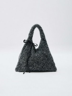 Пушистая сумка для девочек, серебристо-серый, арт. art001