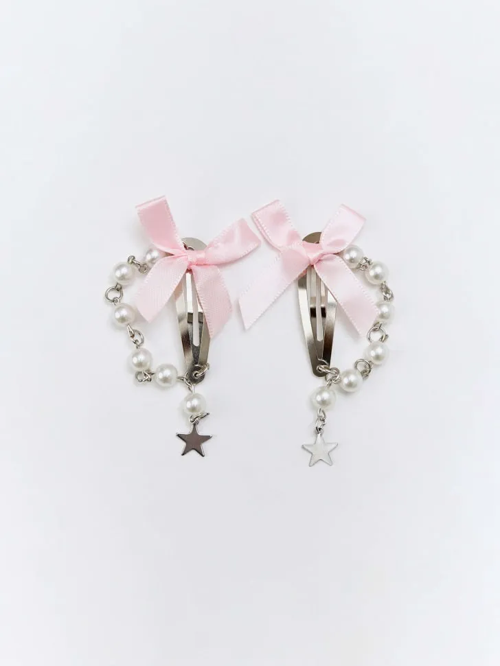 Набор заколок клик-клак для девочек, розовый, арт. 15406