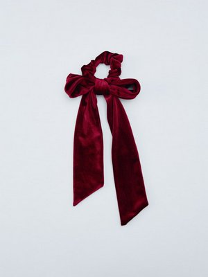 Бархатная резинка для волос для девочек, бордовый, арт. 12345