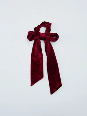 Бархатная резинка для волос для девочек, бордовый, арт. 15407