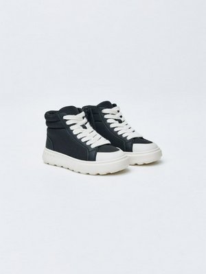 Комбинированные ботинки, черный, белый, арт. б/а