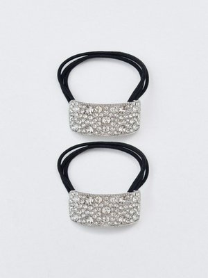 Набор резинок для волос детский, черный, серебряный, арт. 15418