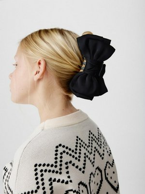 Заколка с бантом, черный, арт. 15421