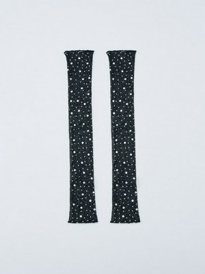 Митенки со стразами, черный, серебристый, арт. 15422