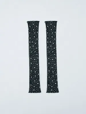 Митенки со стразами, черный, серебристый, арт. 15422