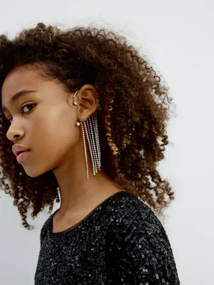 Кафф со стразами, серебристый, арт. kff001