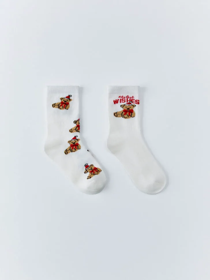 Набор из 2 пар носков с принтом для девочек, арт. 15431