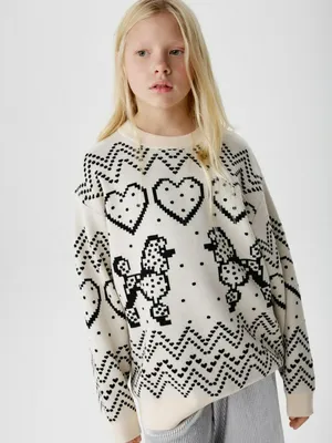 Новогодний вязаный джемпер для девочек, арт. 15432