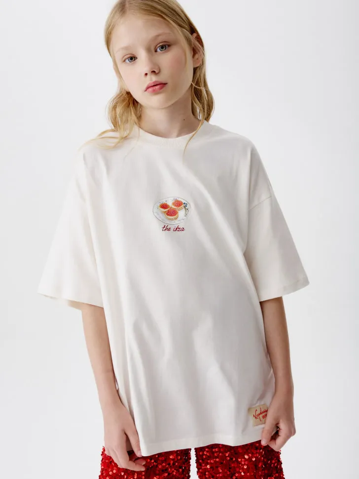 Футболка оверсайз для девочек SELA x Мосфильм, белый, арт. 15435